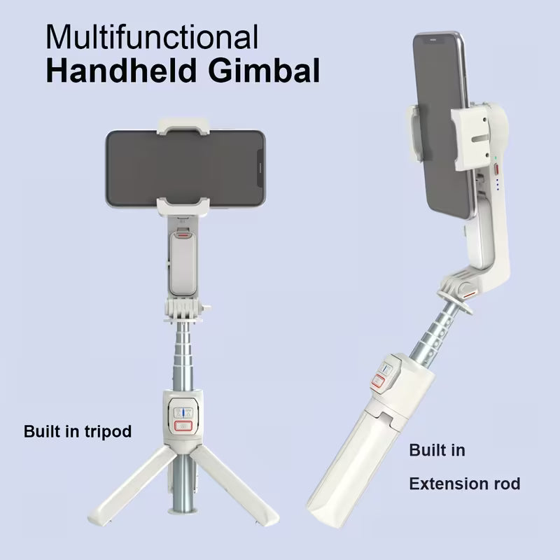 Professional Handheld Gimbal Stabilizer with Tripod & Fill Light - All-in-One Selfie Stick