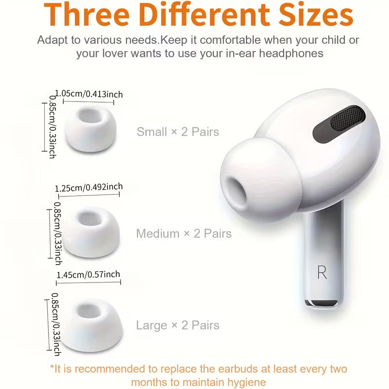 AirPods Pro Ear Tips with Portable Storage Case - 6 Pairs (S/M/L)