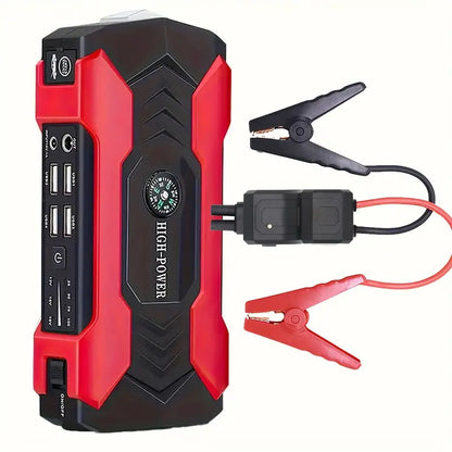 High-Power Portable Car Jump Starter with LED Flashlight - 12V Auto Battery Booster