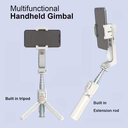 Professional Handheld Gimbal Stabilizer with Tripod & Fill Light - All-in-One Selfie Stick