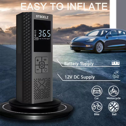 Tire Inflator Portable Air Compressor - 3X Fast 150 PSI Car Tire Air Pump