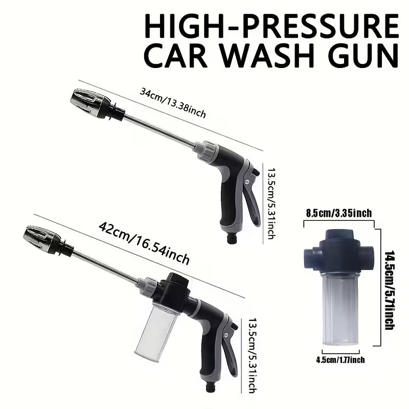 High-Pressure Foam Water Gun with Stainless Steel Extension Rod