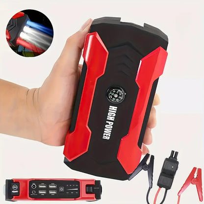 High-Power Portable Car Jump Starter with LED Flashlight - 12V Auto Battery Booster