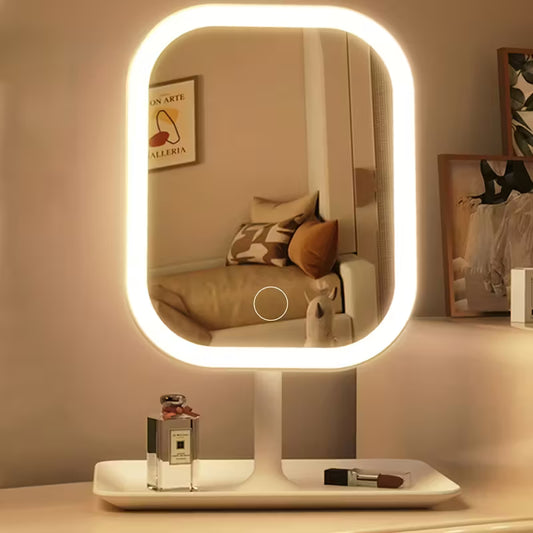 LED Makeup Mirror with 3 Lighting Modes - Rechargeable Vanity Mirror with Touch Control