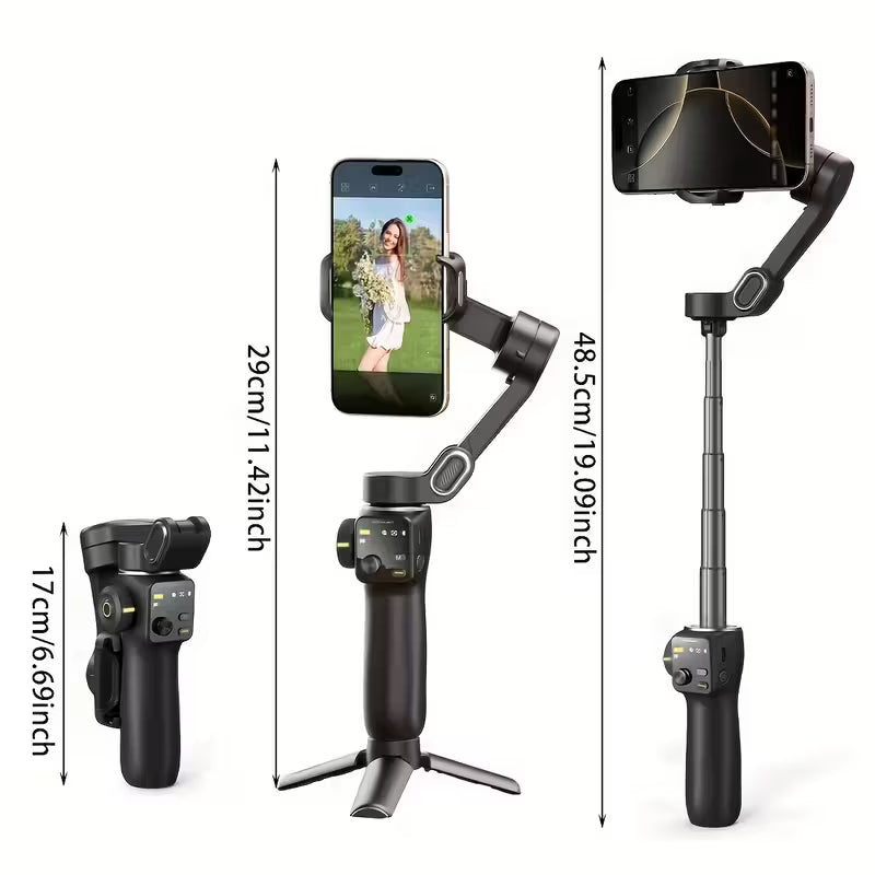 AOCHUAN Smart V8 Smartphone Gimbal Stabilizer - 3-Axis Anti-Shake with AI Tracking