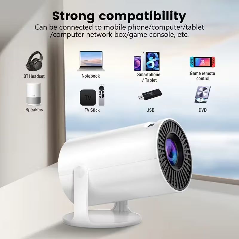 Intelligent 4K LED Projector - WiFi Android Smart Theater Projector