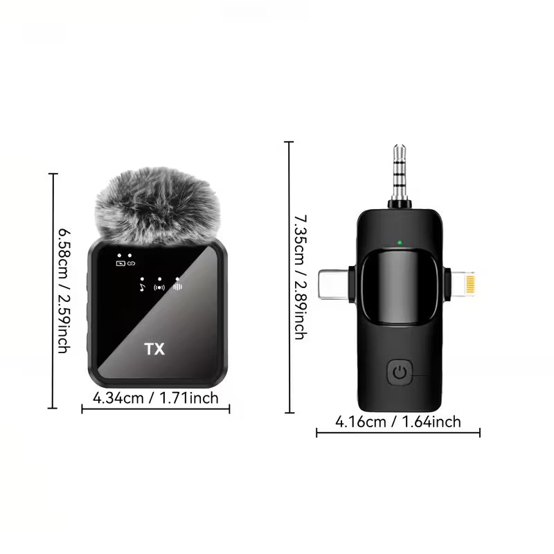 CONFUETAD 3-in-1 Mini Clip-On Microphone with Noise & Windproof Boom Mic