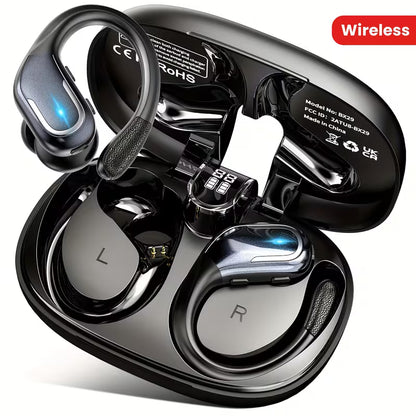 Wireless Earbuds for Running Sports with Earhooks - Pure Bass Sound