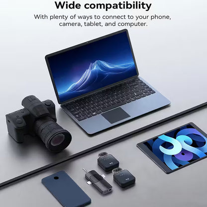 CONFUETAD 3-in-1 Mini Clip-On Microphone with Noise & Windproof Boom Mic